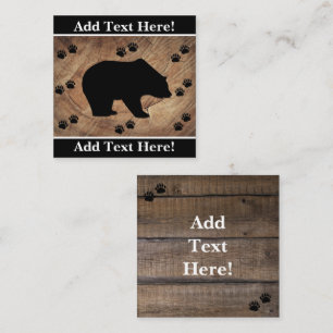 Black Bear And Bear Paws Card