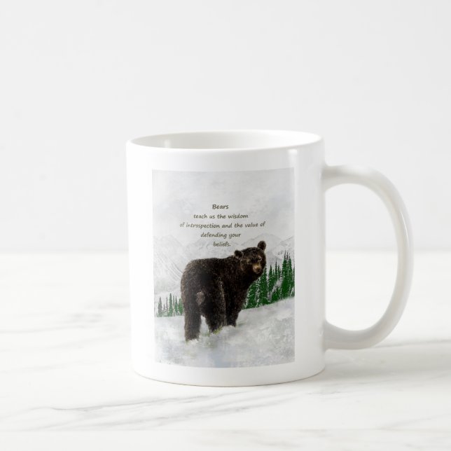 Black Bear Animal totem Inspirational Spirit Guide Coffee Mug (Right)