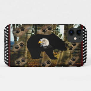 Black Bear Bald Eagle Bear Paw Prints Wilderness iPhone 11 Case