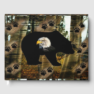 Black Bear Bald Eagle Bear Paw Prints Wilderness Guest Book
