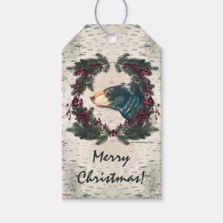 Black Bear Birch Bark Pine Berries Gift Tags