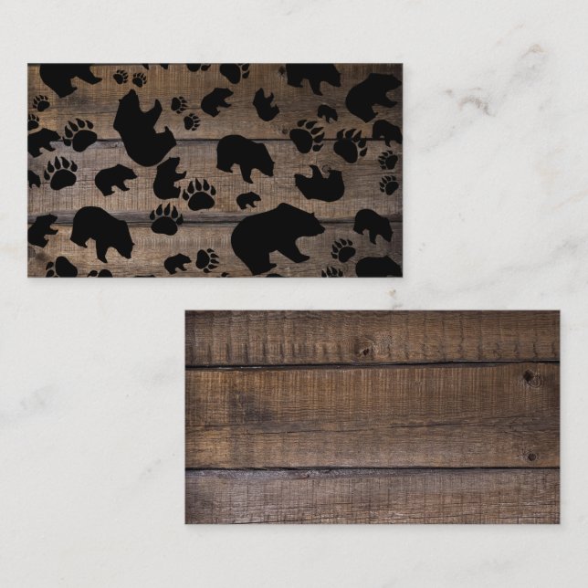 Black Bear Black Bear Paws Business Card (Front/Back)