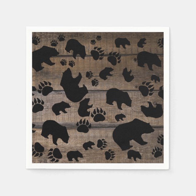 Black Bear Black Bear Paws Napkin (Front)