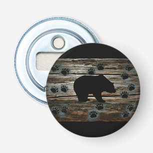 Black Bear Black Bear Paws Rustic Wood Bottle Opener