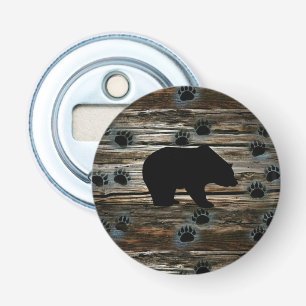 Black Bear Black Bear Paws Rustic Wood Bottle Opener
