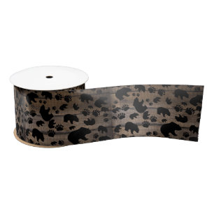 Black Bear Black Bear Paws Satin Ribbon