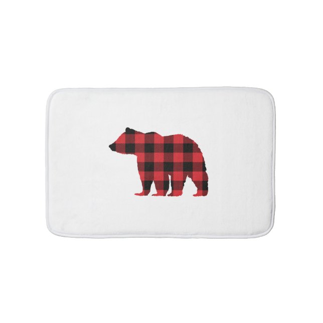Black Bear Buffalo Check Bath Mat (Front)