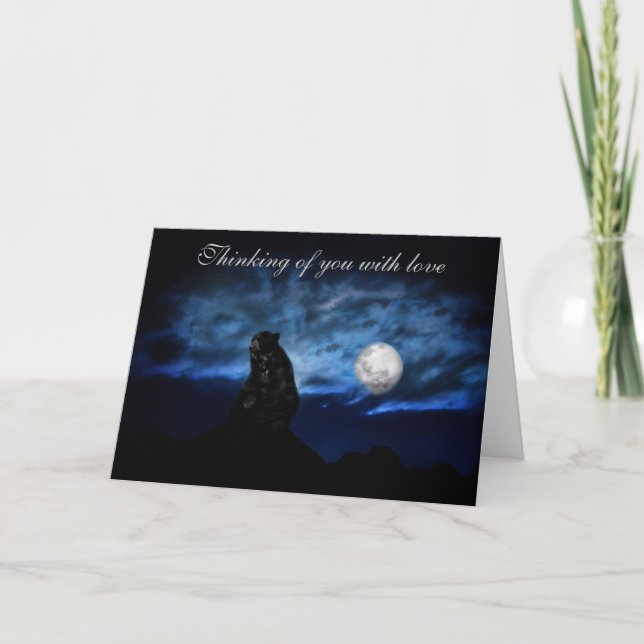 Black bear by moonlight card (Front)