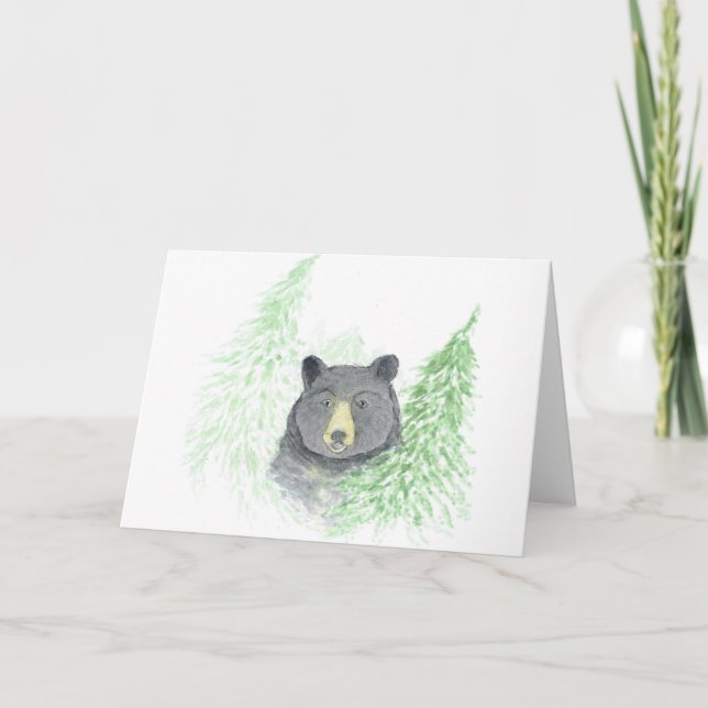 Black Bear Christmas Holiday Card (Front)