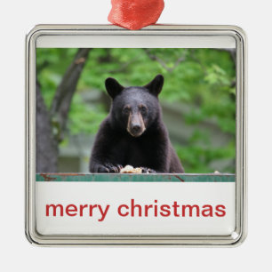 black bear christmas metal tree decoration