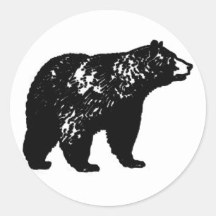 Black Bear Classic Round Sticker