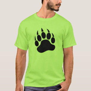 Black bear claw print front and back T-Shirt