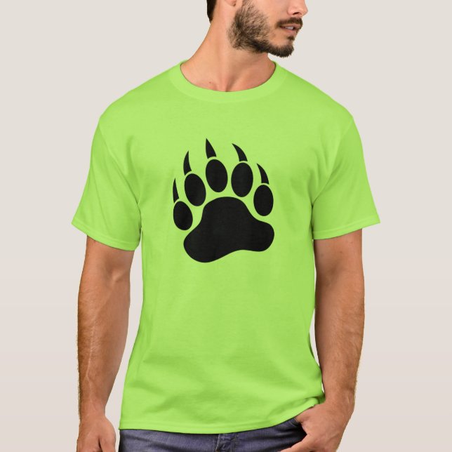 Black bear claw print front and back T-Shirt (Front)