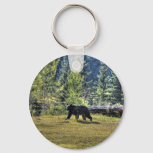 Black Bear Crossing A Ranch Pasture Key Ring