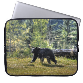 Black Bear Crossing A Ranch Pasture Laptop Sleeve