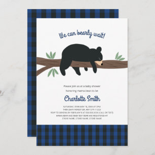 Black Bear Cub baby shower invitation
