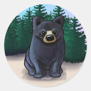 Black Bear Cub Classic Classic Round Sticker