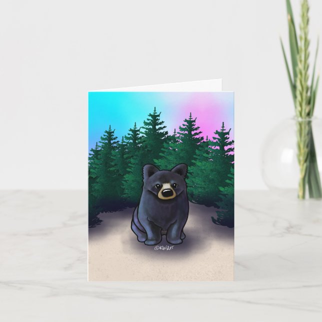 Black Bear Cub Thank You Card (Front)