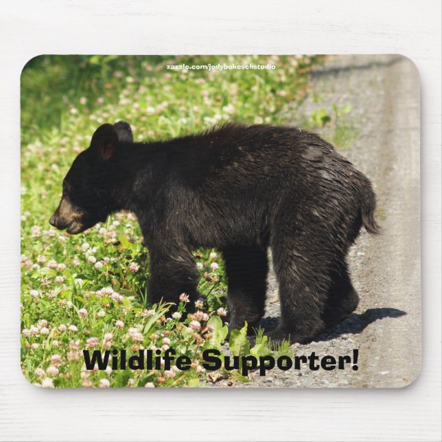 Black Bear Cub Wildlife Supporter Mousepad (Front)
