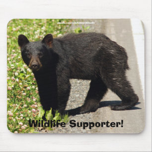 Black Bear Cub Wildlife Supporter Mousepad