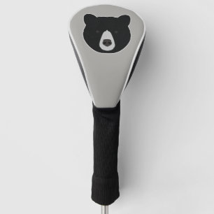 Black Bear Face Golf Head Cover