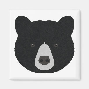 Black Bear Face Magnet