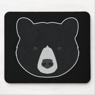Black Bear Face Mouse Mat