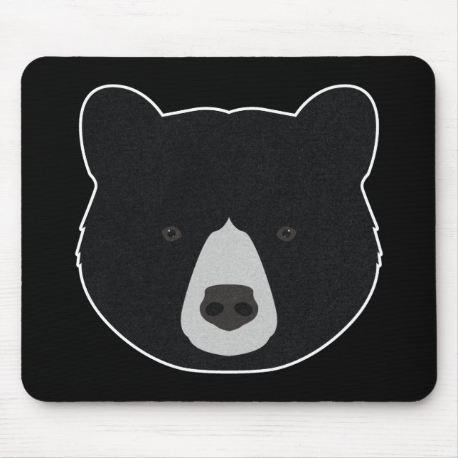 Black Bear Face Mouse Mat (Front)