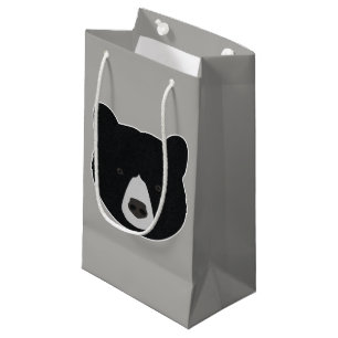 Black Bear Face Small Gift Bag