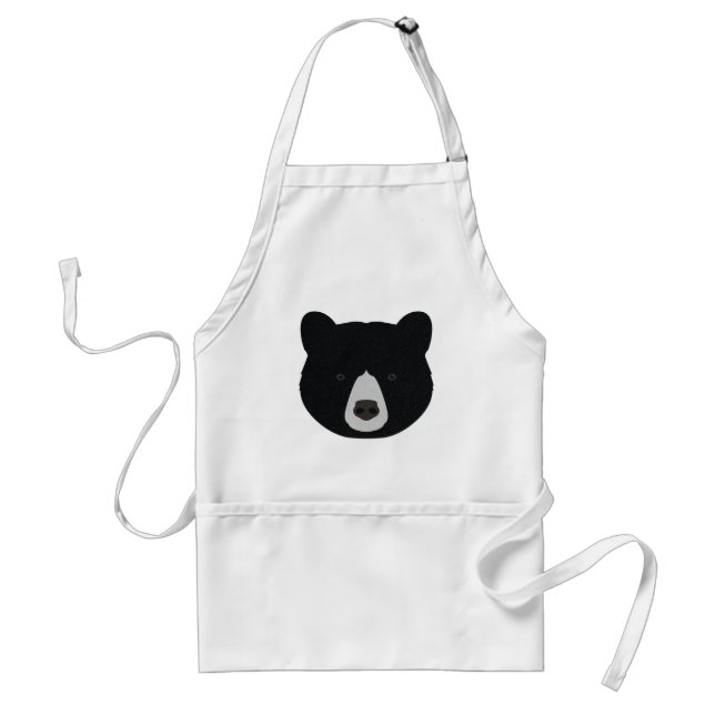 Black Bear Face Standard Apron (Front)