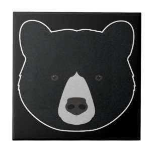 Black Bear Face Tile