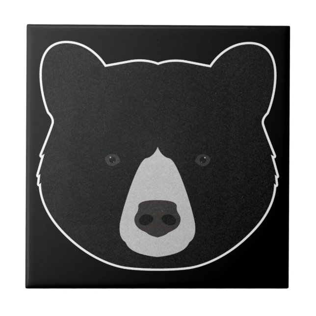 Black Bear Face Tile (Front)