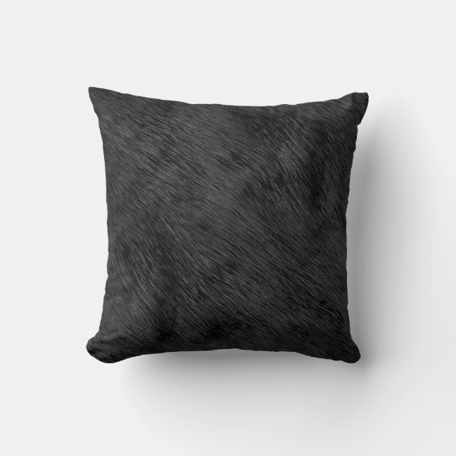 Black bear faux fur pattern cushion (Front)