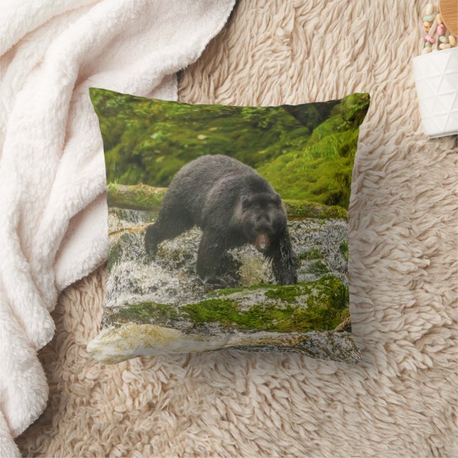 Black Bear Fishing | Qua Creek British Columbia Cushion (Blanket)