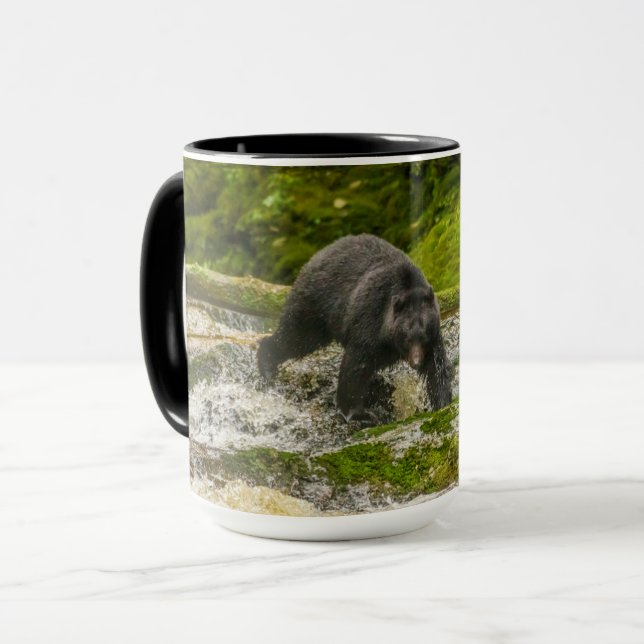 Black Bear Fishing | Qua Creek British Columbia Mug (Front Left)