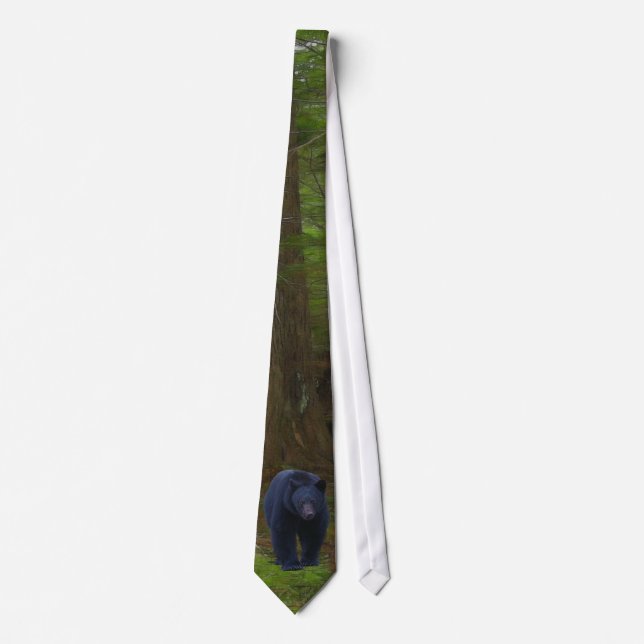 Black Bear & Forest Wildlife Earth Day Necktie (Front)
