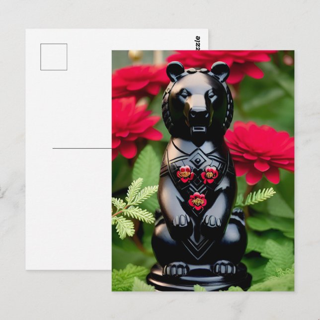 Black bear game player postcard (Front/Back)