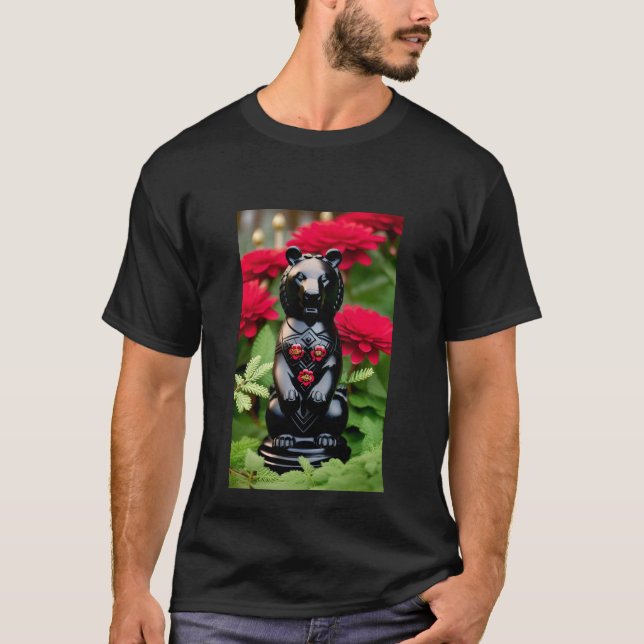 Black bear game player T-Shirt (Front)