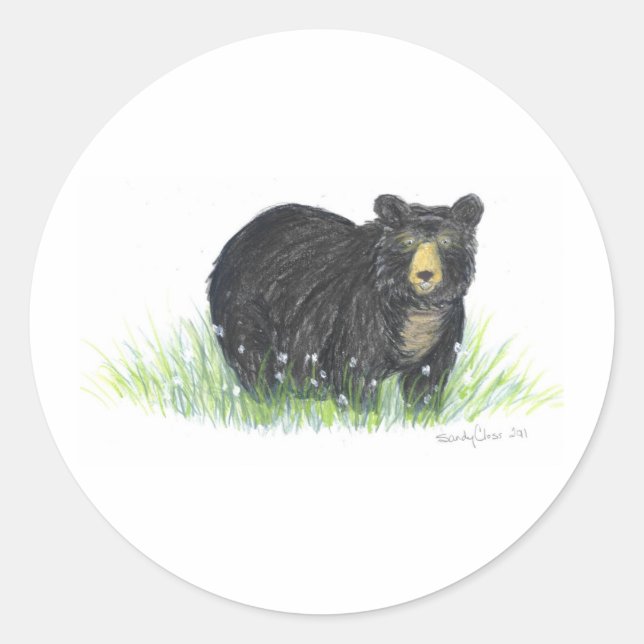 black bear gifts classic round sticker (Front)
