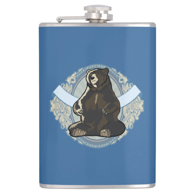 Black bear hip flask (Front)