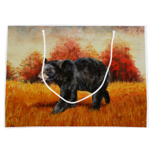 Black Bear in Autumn Forest Large Gift Bag