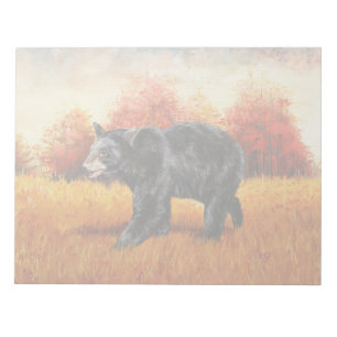 Black Bear in Autumn Forest Notepad