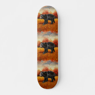 Black Bear in Autumn Forest Skateboard