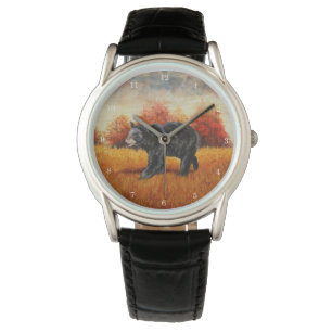 Black Bear in Autumn Forest Watch
