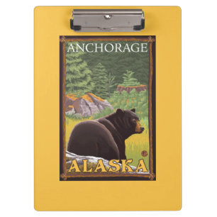Black Bear in Forest - Anchorage, Alaska Clipboard