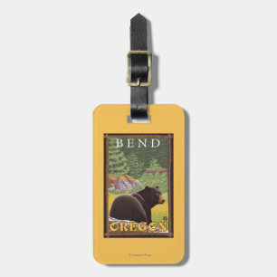 Black Bear in Forest - Bend, Oregon Luggage Tag