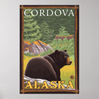 Black Bear in Forest - Cordova, Alaska