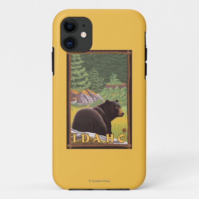 Black Bear in Forest - Idaho Case-Mate iPhone Case (Back)