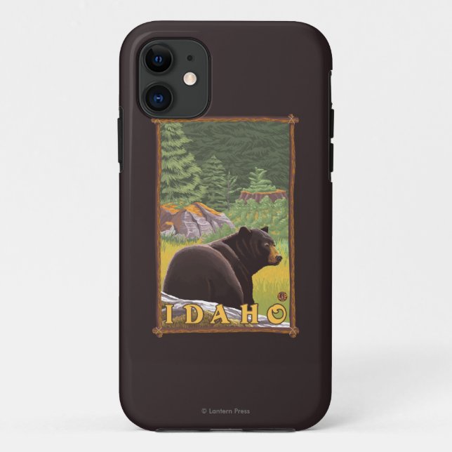 Black Bear in Forest - Idaho Case-Mate iPhone Case (Back)