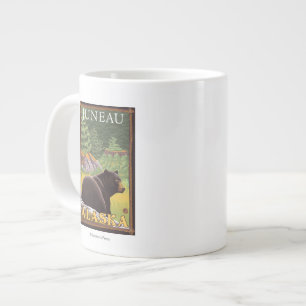 Black Bear in Forest - Juneau, Alaska Large Coffee Mug